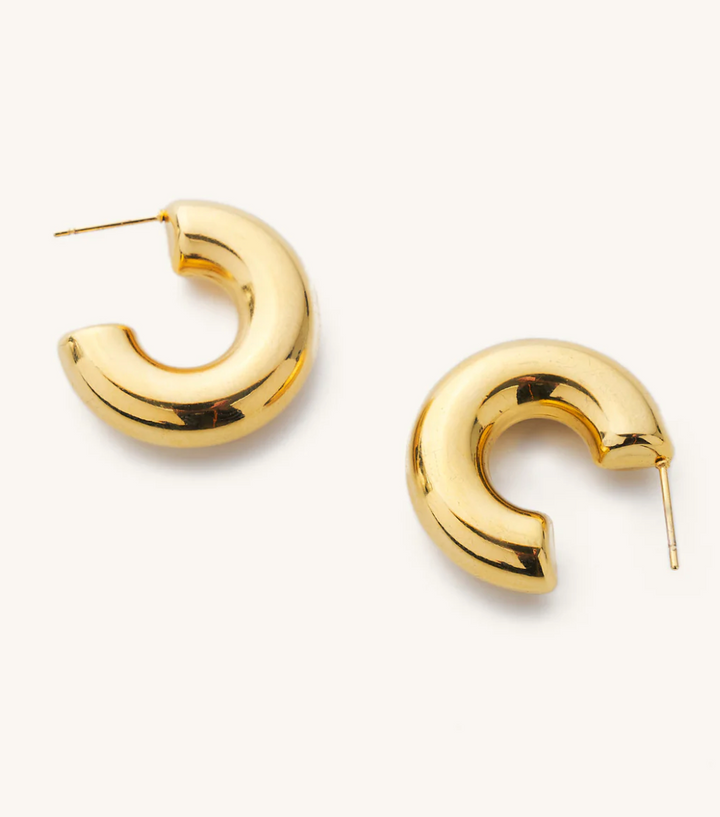 Chunky Tube Hoops - Gold