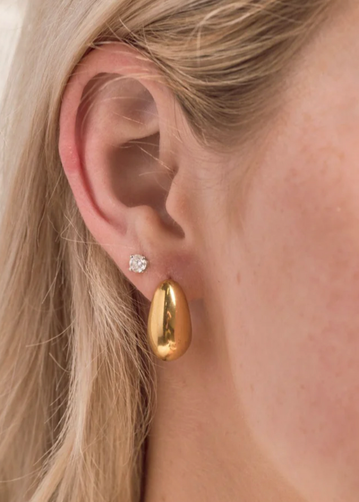 Chunky Teardrop Hoops - Gold