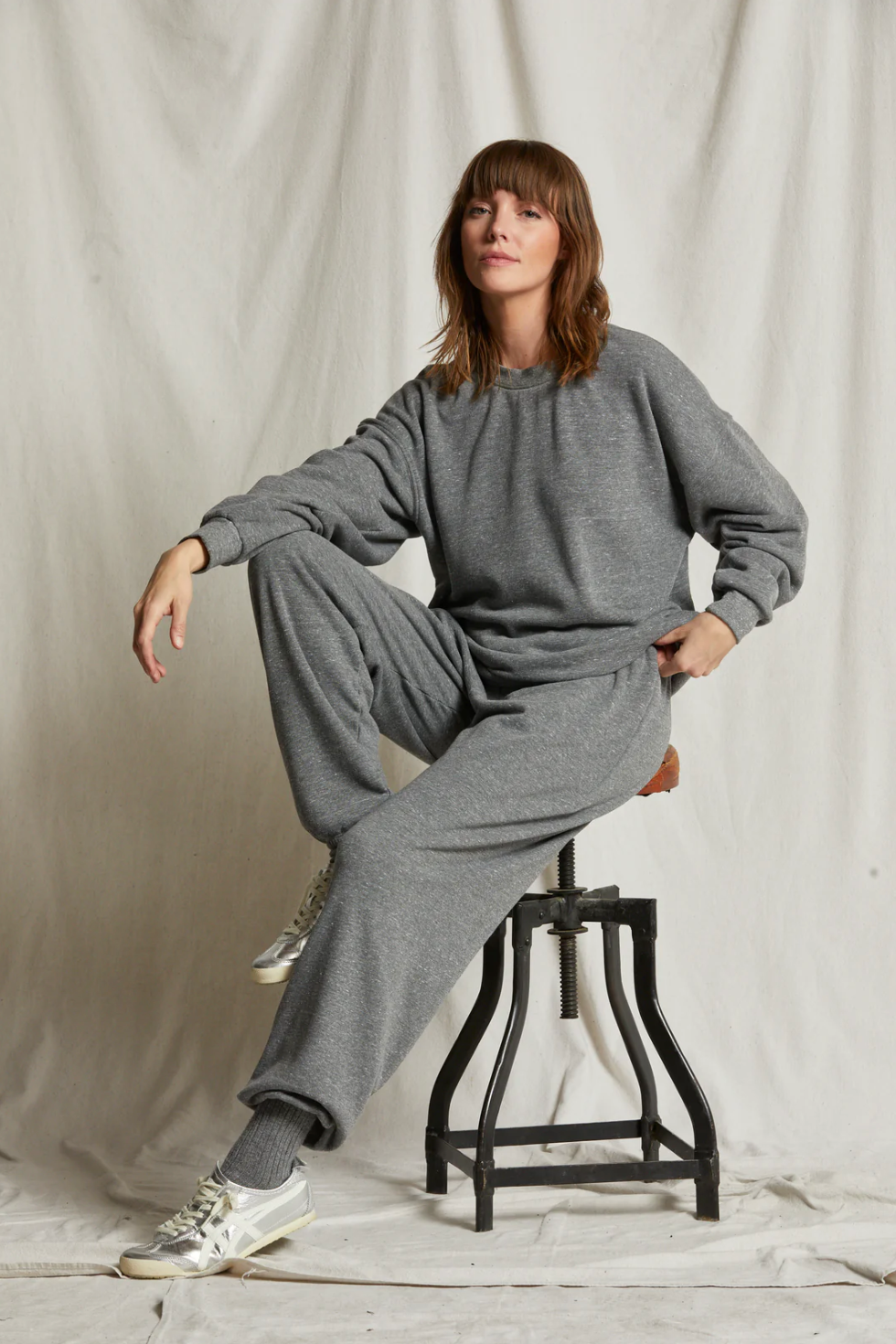 Nelly Oversized Crew - Heather Grey