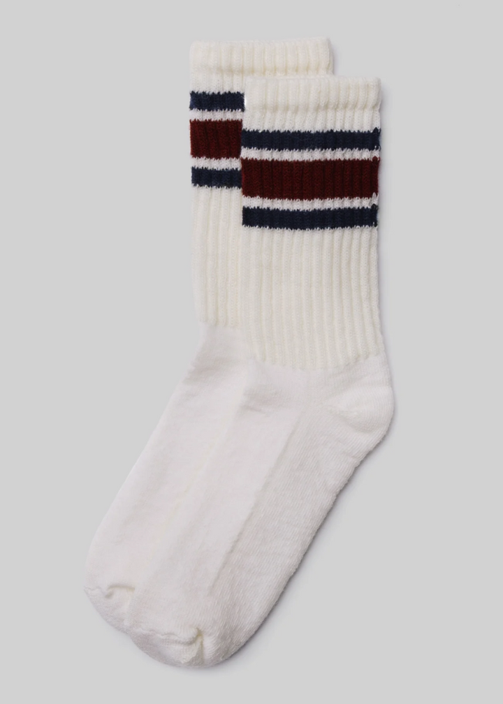 Merino Retro Stripe - Berry / Navy