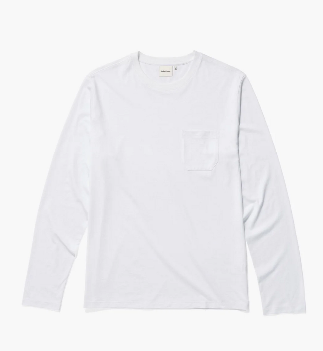 Pima L/S Pocket Tee - White