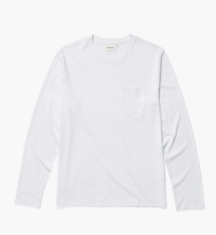 Pima L/S Pocket Tee - White