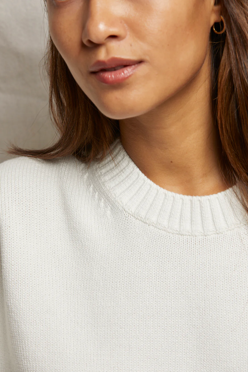 Janet Crewneck Sweater - White