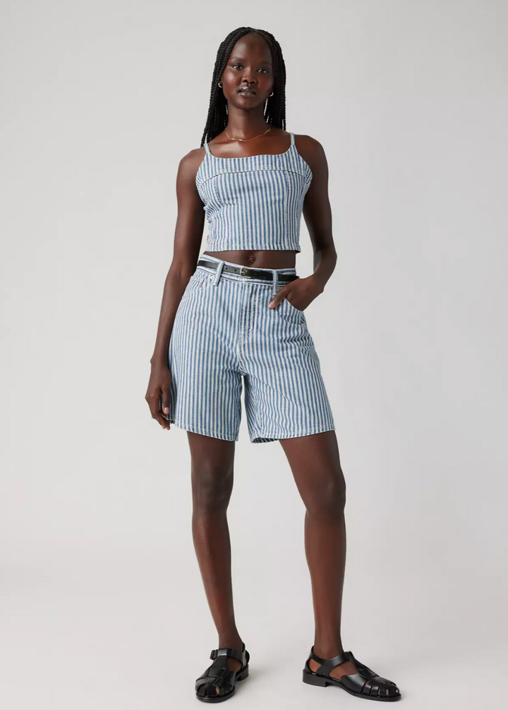 High Baggy Short - Mischa Stripe