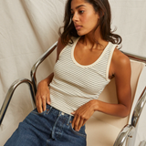 Blondi Rib Tank - Navy Stripe