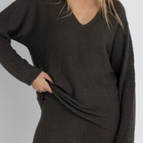 Adele Oversized L/S Knit Top - Graphite