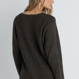 Adele Oversized L/S Knit Top - Graphite