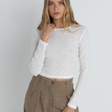 Charm Long Sleeve Top - White