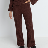 Koko Wide Leg Knit Pant - Chocolate