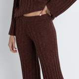 Koko Wide Leg Knit Pant - Chocolate