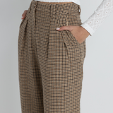 Mollie Check Pant - Chocolate