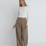 Mollie Check Pant - Chocolate