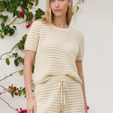 Pixi Crochet Tee - Linen