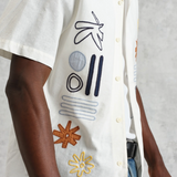 Didcot Abstract Applique Shirt - Ecru / Multi