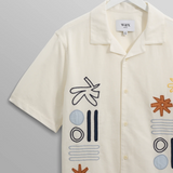 Didcot Abstract Applique Shirt - Ecru / Multi