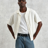 Didcot Seersucker Waffle Shirt - Ecru