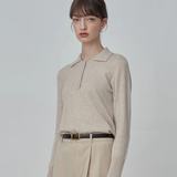 Classic Polo Sweater - Oatmeal
