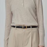 Classic Polo Sweater - Oatmeal