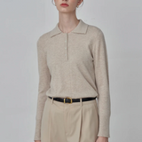 Classic Polo Sweater - Oatmeal