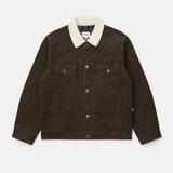 Flannel Lined Cord Trucker Jacket - Chocolate