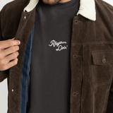 Flannel Lined Cord Trucker Jacket - Chocolate