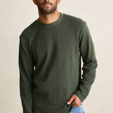 Classic Waffle Knit L/S - Forest Green