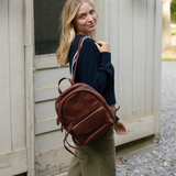 Leather Mini Backpack - Brandy