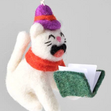 Felt Ornament - Carolling Cat