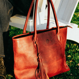 Leather Tote Bag - Brandy