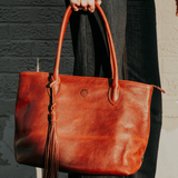 Leather Tote Bag - Brandy