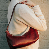 Leather Crescent Bag - Brandy