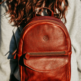 Leather Mini Backpack - Brandy