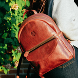 Leather Mini Backpack - Brandy