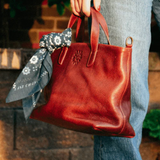 Leather Mini Tote Bag - Brandy