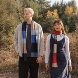 Rona Brushed Scarf - Blue Combo