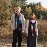 Rona Brushed Scarf - Blue Combo