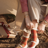 Boucle Plaid Sock - Camel