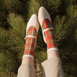 Boucle Plaid Sock - Camel