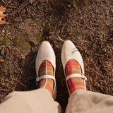 Boucle Plaid Sock - Camel
