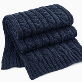 Cable Knit Scarf - Navy