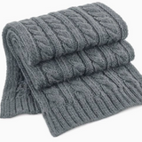 Cable Knit Scarf - Light Grey
