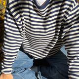 Vintage Crewneck - Navy Stripe
