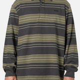 Greg LS Rugby Polo - Black Wash