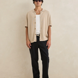 Textured Knit Tee Shirt - Stone