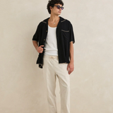 Relaxed  Whip Stitch Shirt - Black