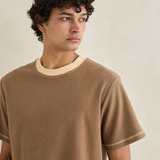 Contrast Vintage Terry Tee Shirt - Latte