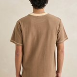 Contrast Vintage Terry Tee Shirt - Latte