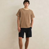 Contrast Vintage Terry Tee Shirt - Latte