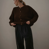 Chunky Knit Cardigan - Chocolate