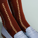 Louelle Crew Sock - Rust
